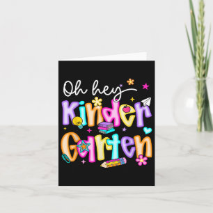 Preppy Oh Hey Kindergarten Back To School Teachers Card
