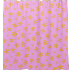 Preppy Orange Pink Hippie Flower Pattern