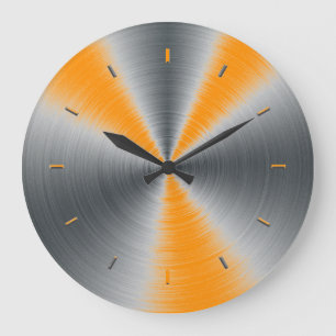 Preppy Orange Tone Colour Matching Large Clock