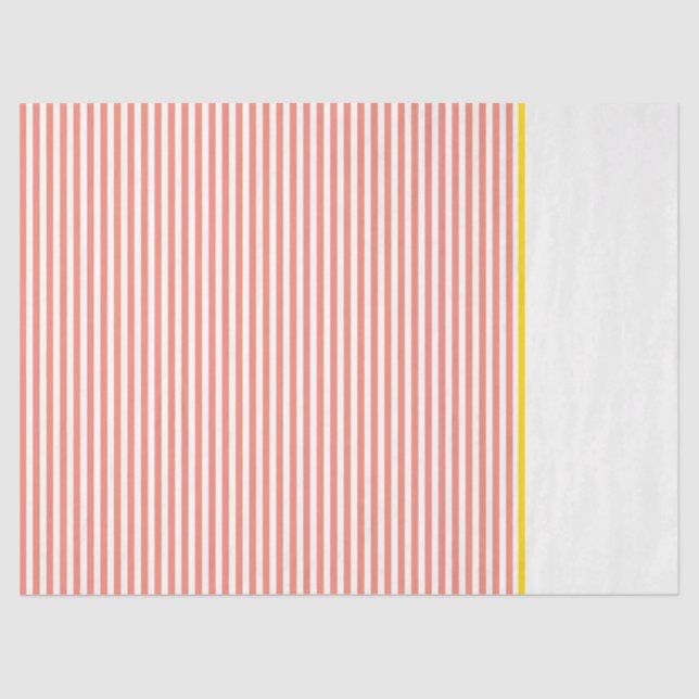 Preppy Orange White Stripes Yellow Gift Wrap Fun Tissue Paper (Front)