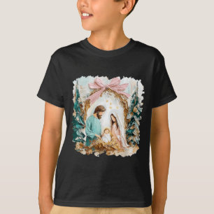 Preppy Painted Christian Nativity Scene God Faith  T-Shirt