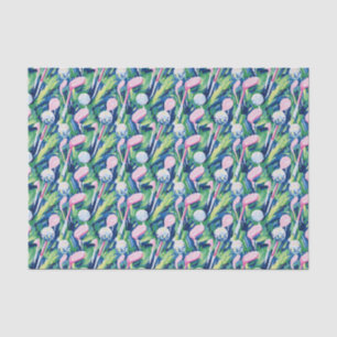 Preppy Palm Beach Abstract Golf Clubs Tissue Paper