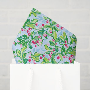 Preppy Palm Beach Christmas Holly Tissue Paper