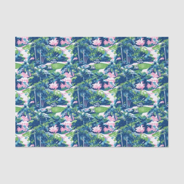 Preppy Palm Beach Golf Tissue Paper (Front)