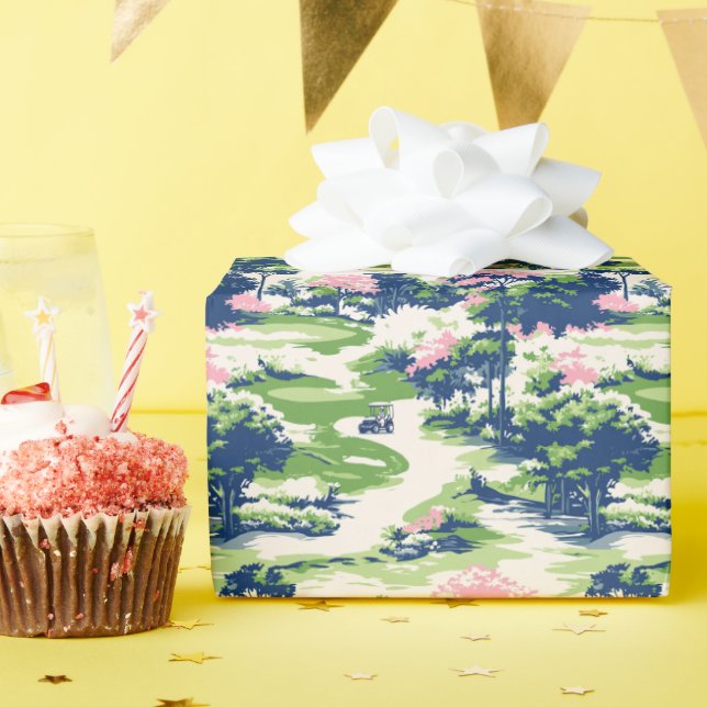 Preppy Palm Beach Golf Wrapping Paper (Birthday Party)
