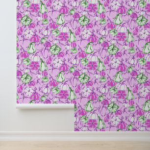 Preppy Palm Beach Lavender Pumpkins Wallpaper