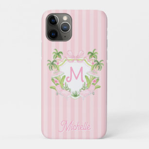 Preppy Palm Beach Monogram Crest iPhone 11 Pro Case