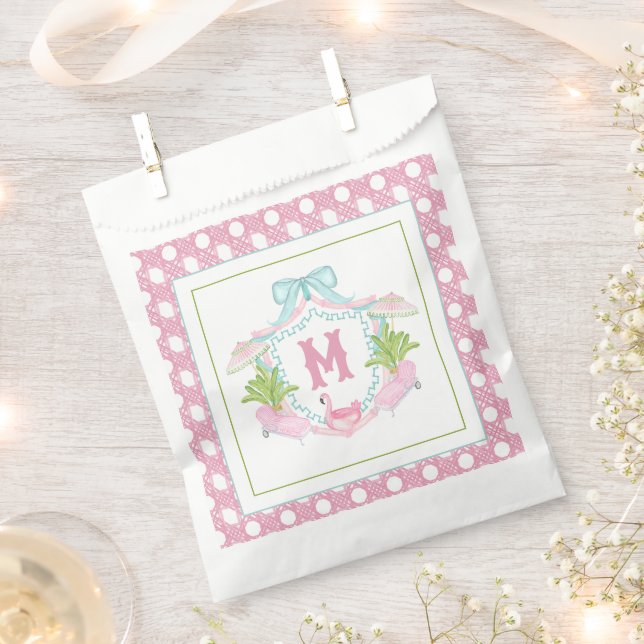 Preppy Palm Beach Monogram Crest Favour Bag (Clipped)