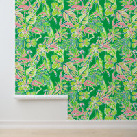 Preppy Palm Beach Pink & Green Flamingos
