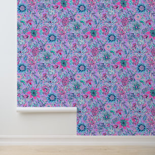 Preppy Palm Beach Pink & Lavender Flowers Wallpaper