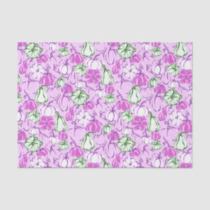 Preppy Palm Beach Print Lavender & Green Pumpkins Tissue Paper