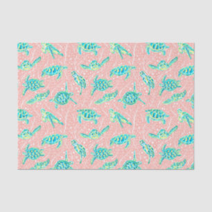 Preppy Palm Beach Print Pastel Turtles Tissue Paper