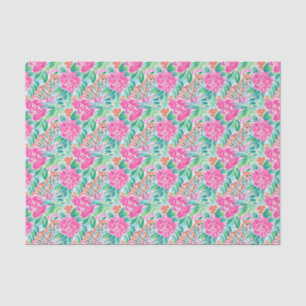Preppy Palm Beach Print Pink and Green Tigers Tissue Paper