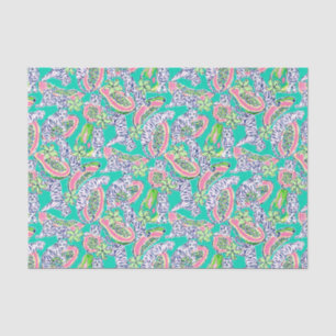 Preppy Palm Beach Print Tigers and Papayas Tissue Paper