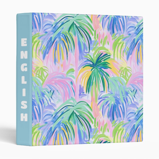 Preppy Palm Trees Binder (Front/Spine)