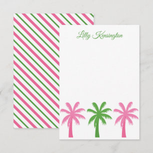 Preppy Palm Trees Personalized Note Cards