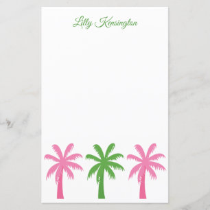 Preppy Palm Trees Personalized Stationery
