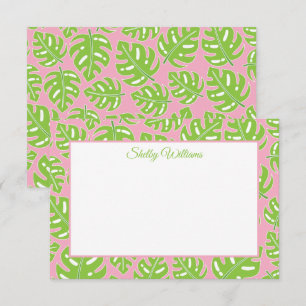 Preppy Palms Personalized Note Cards