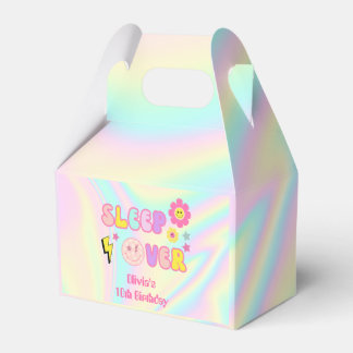 Preppy Pastel Pink Y2K Sleep Over Birthday Favor Box