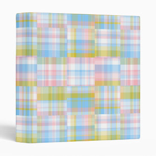 Preppy Patchwork Look Madras Pastel Binder