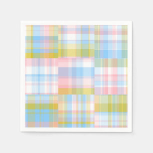 Preppy Patchwork Look Madras Pastel Napkin