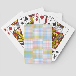 Preppy Patchwork Look Madras Pastel Playing Cards
