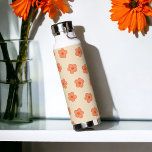 Preppy Peach Orange Hippie Flower Water Bottle<br><div class="desc">Preppy Peach Orange Hippie Flower</div>