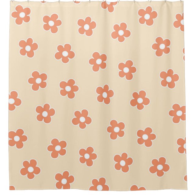 Preppy Peach White Hippie Flower Pattern (Front)