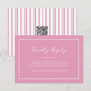 Preppy Peony Pink Chic Wedding Online RSVP Card