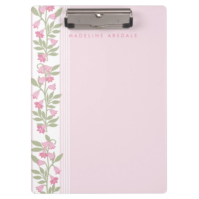 Preppy Personalized floral Clipboard (Front)