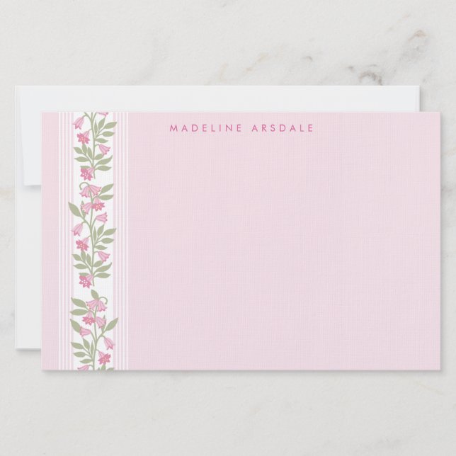 Preppy Personalized floral Stationery (Front)