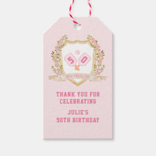 Preppy Pickle Ball   Custom Birthday Year Gift Tags