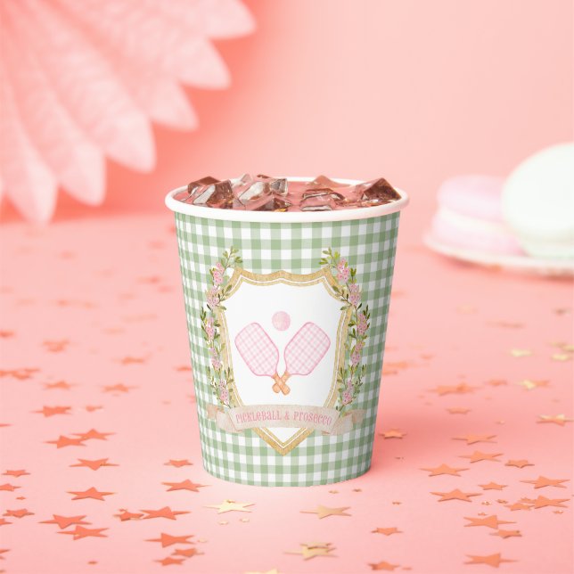 Preppy Pickleball and Prosecco Paper Cups (Insitu)