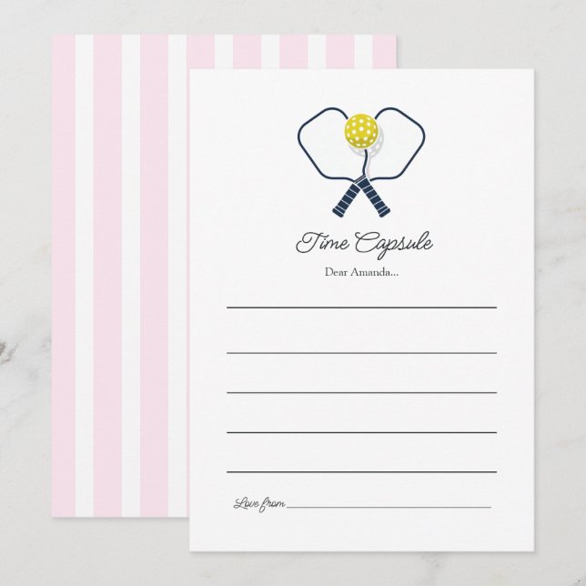 Preppy Pickleball Birthday Time Capsule (Front/Back)