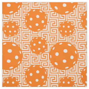 Preppy Pickleball Greek Key - Orange Fabric