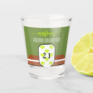 Preppy Pickleball Paddle Photo Dink Birthday Party Shot Glass