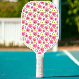 Preppy Pickleball Paddle With Pink Daisies