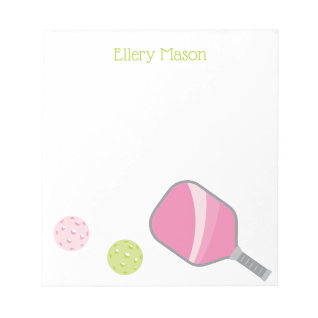 Preppy Pickleball Personalized Notepad (Front)