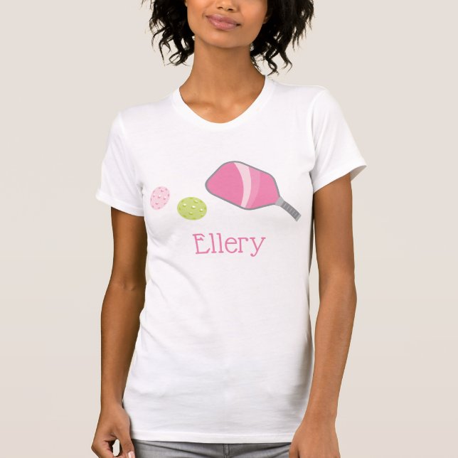 Preppy Pickleball Personalized T-Shirt (Front)