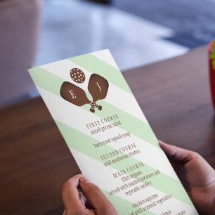 Preppy Pickleball Stripes Wedding Menu