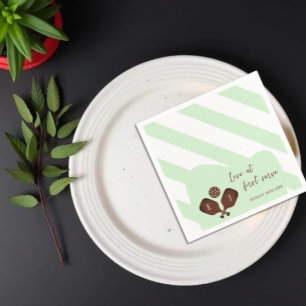 Preppy Pickleball Stripes Wedding Napkin