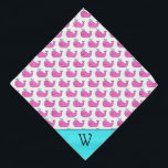 Preppy Pink and Aqua Whales Monogram Pet Bandana<br><div class="desc">This cute dog bandana features preppy pink and aqua whales on white.  Personalize the matching aqua monogram with your choice of initial.</div>