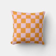 Preppy pink and orange chequered pattern