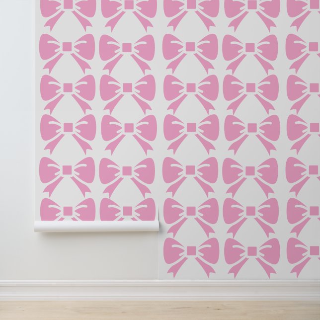 Preppy Pink Bow Baby Girl Kids Wallpaper (Application)