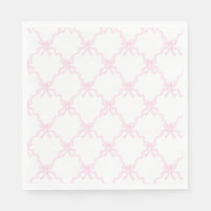 Preppy Pink Bows Trellis First Birthday Ribbonerie Napkin