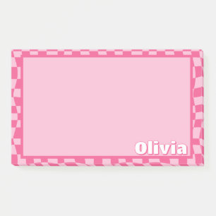Preppy Pink Chequered Post-it Notes