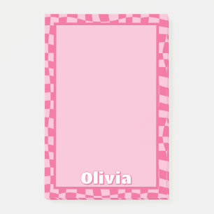 Preppy Pink Chequered Post-it Notes