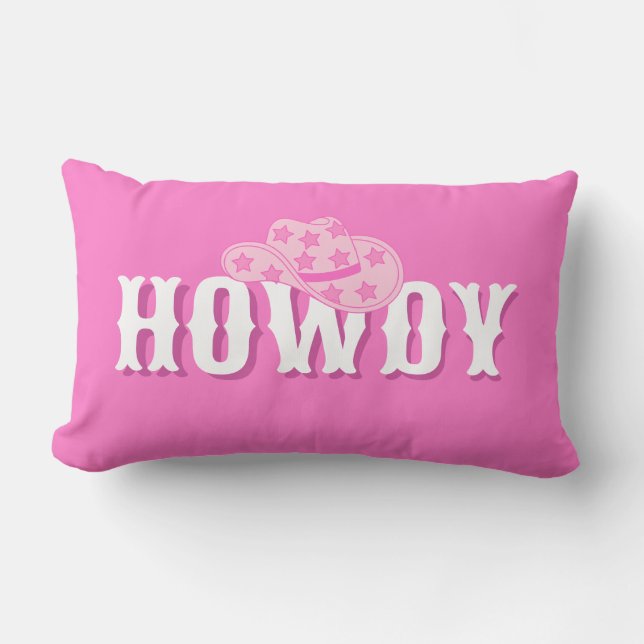 Preppy Pink Cowgirl  Lumbar Pillow (Front)