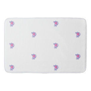 Preppy Pink Crab Bath Mat