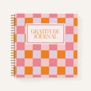 Preppy Pink Fall Chequerboard Gratitude Journal